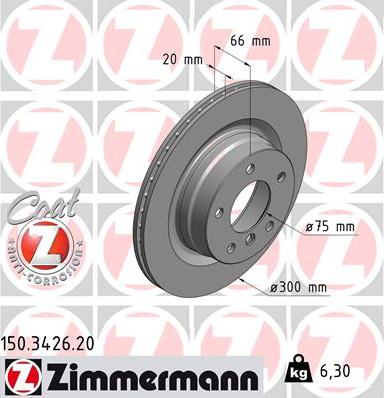 Zimmermann 150.3426.20 - Bremžu diski autodraugiem.lv