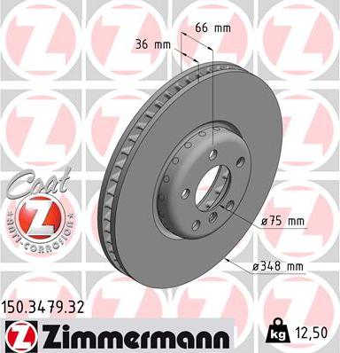 Zimmermann 150.3479.32 - Bremžu diski autodraugiem.lv