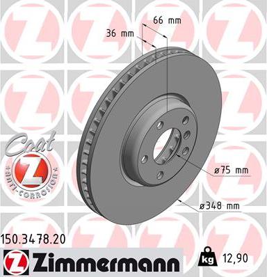 Zimmermann 150.3478.20 - Bremžu diski autodraugiem.lv