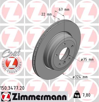 Zimmermann 150.3477.20 - Bremžu diski autodraugiem.lv