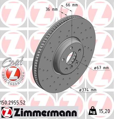 Zimmermann 150.2955.52 - Bremžu diski autodraugiem.lv