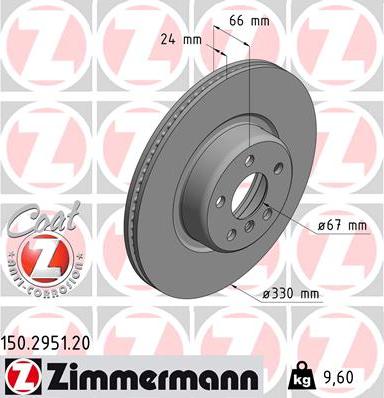 Zimmermann 150.2951.20 - Bremžu diski autodraugiem.lv