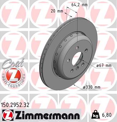 Zimmermann 150.2952.32 - Bremžu diski autodraugiem.lv