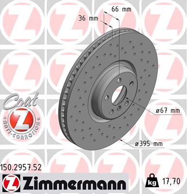 Zimmermann 150.2957.52 - Bremžu diski autodraugiem.lv