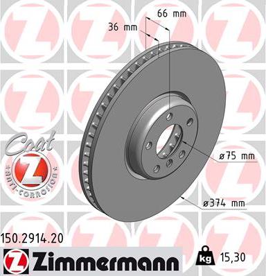 Zimmermann 150.2914.20 - Bremžu diski autodraugiem.lv