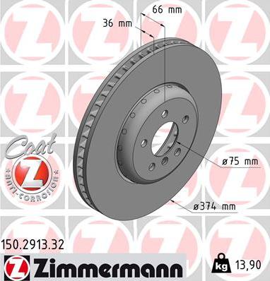 Zimmermann 150.2913.32 - Bremžu diski autodraugiem.lv