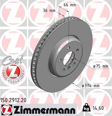 Zimmermann 150.2912.20 - Bremžu diski autodraugiem.lv