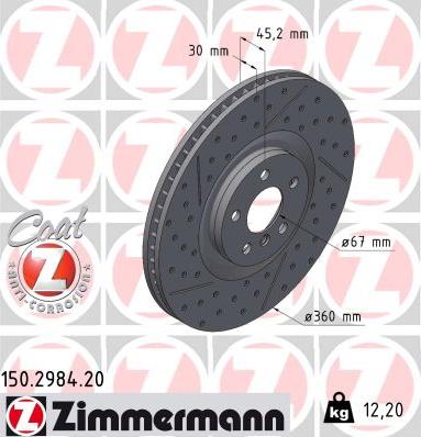 Zimmermann 150.2984.20 - Bremžu diski autodraugiem.lv