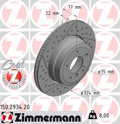 Zimmermann 150.2934.20 - Bremžu diski autodraugiem.lv