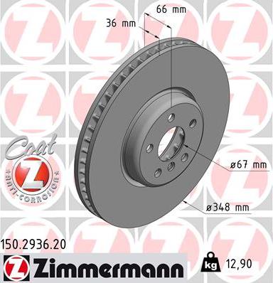 Zimmermann 150.2936.20 - Bremžu diski autodraugiem.lv