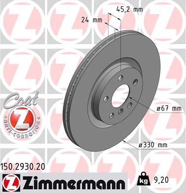 Zimmermann 150.2930.20 - Bremžu diski autodraugiem.lv