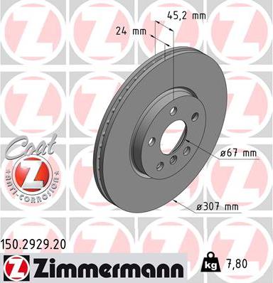Zimmermann 150.2929.20 - Bremžu diski autodraugiem.lv