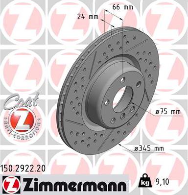 Zimmermann 150.2922.20 - Bremžu diski autodraugiem.lv