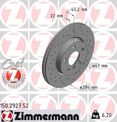 Zimmermann 150.2927.52 - Bremžu diski autodraugiem.lv