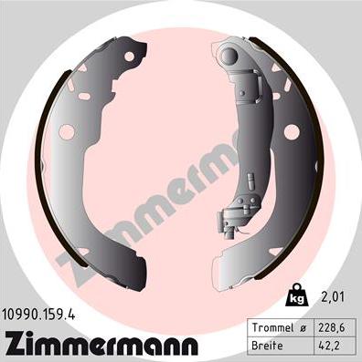 Zimmermann 10990.159.4 - Bremžu loku komplekts autodraugiem.lv