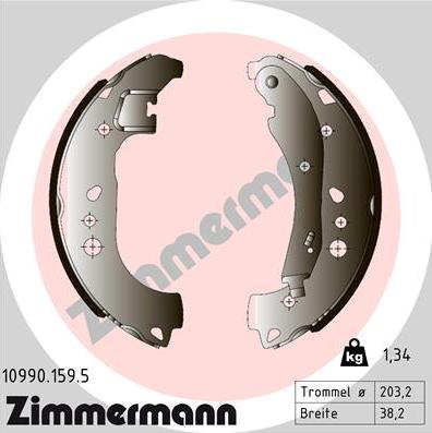 Zimmermann 10990.159.5 - Bremžu loku komplekts autodraugiem.lv