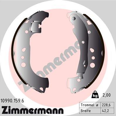 Zimmermann 10990.159.6 - Bremžu loku komplekts autodraugiem.lv