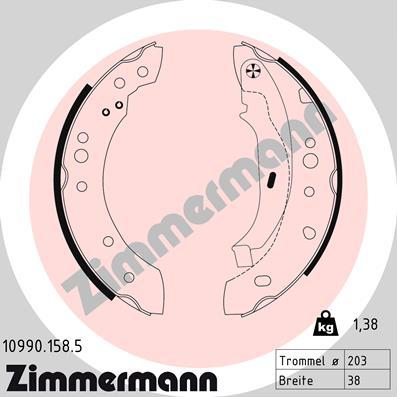 Zimmermann 10990.158.5 - Bremžu loku komplekts autodraugiem.lv