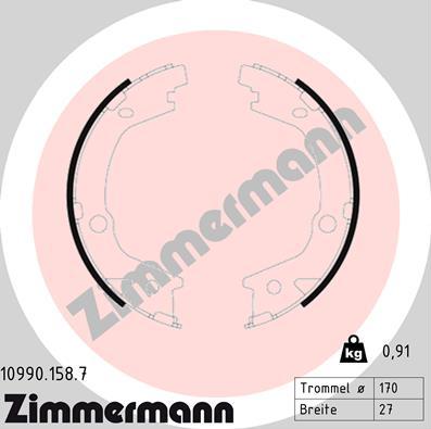 Zimmermann 10990.158.7 - Bremžu loku kompl., Stāvbremze autodraugiem.lv