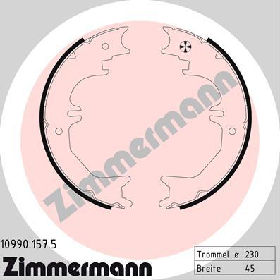 Zimmermann 10990.157.5 - Bremžu loku kompl., Stāvbremze autodraugiem.lv