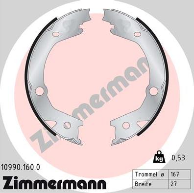 Zimmermann 10990.160.0 - Bremžu loku kompl., Stāvbremze autodraugiem.lv