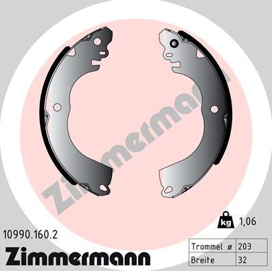 Zimmermann 10990.160.2 - Bremžu loku komplekts autodraugiem.lv