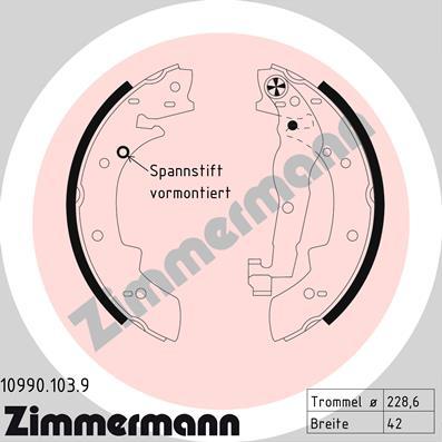 Zimmermann 10990.103.9 - Bremžu loku komplekts autodraugiem.lv