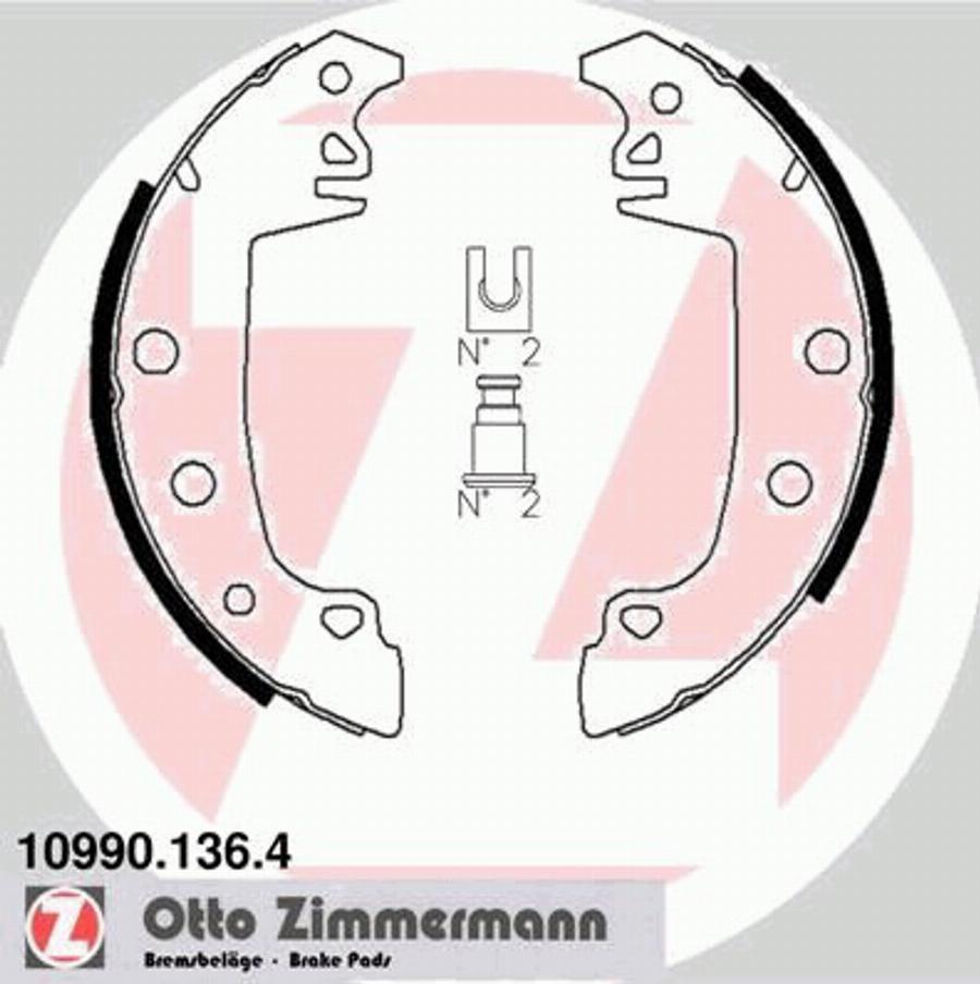 Zimmermann 10990.136.4 - Bremžu loku komplekts autodraugiem.lv