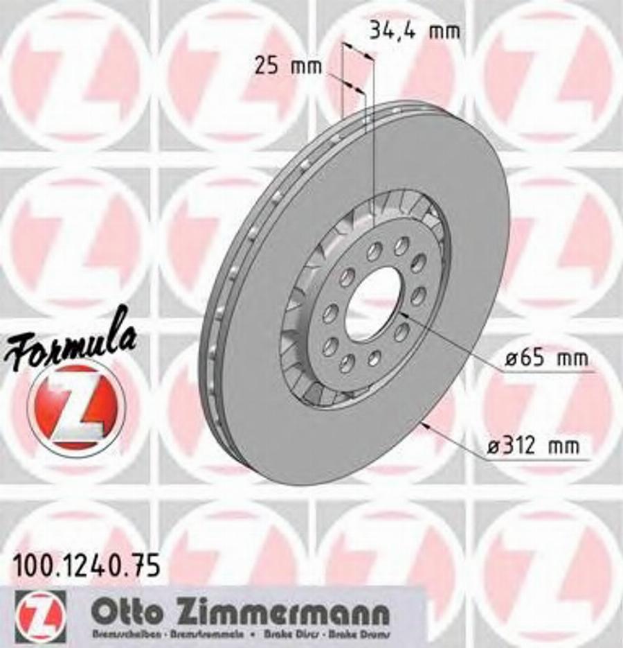 Zimmermann 100.1240.75 - Bremžu diski autodraugiem.lv