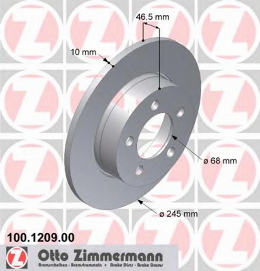 Zimmermann 100 1209 00 - Bremžu diski autodraugiem.lv