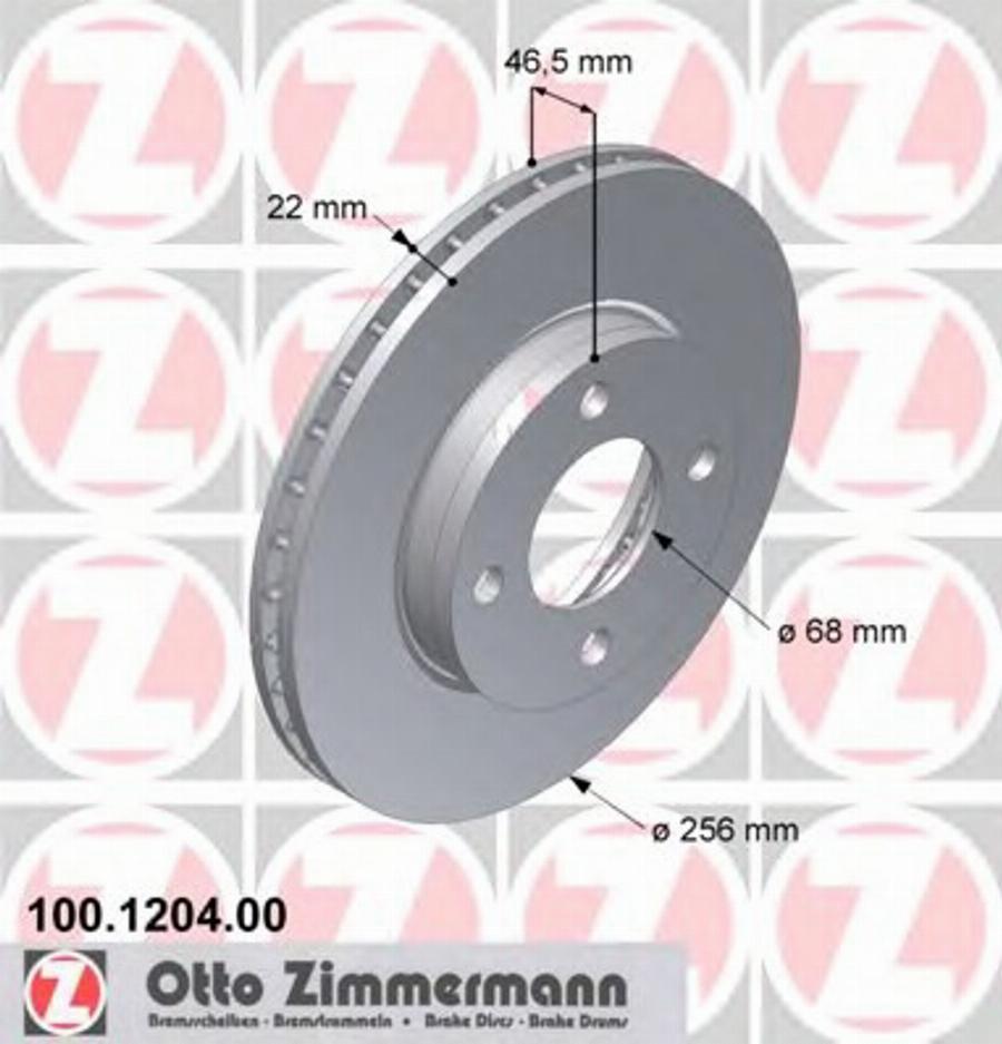 Zimmermann 100 1204 00 - Bremžu diski autodraugiem.lv