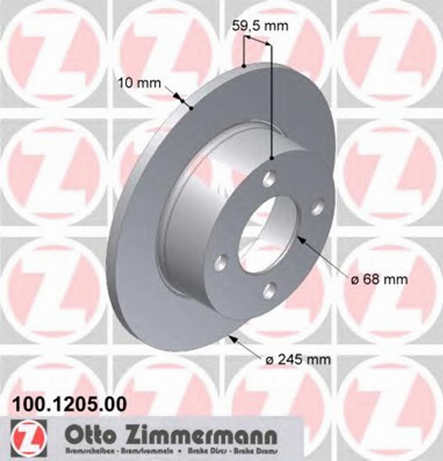 Zimmermann 100 1205 00 - Bremžu diski autodraugiem.lv