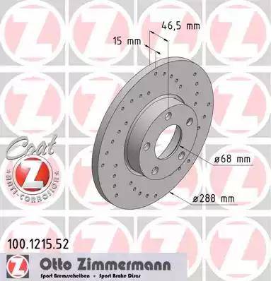 Zimmermann 100.1215.52 - Bremžu diski autodraugiem.lv