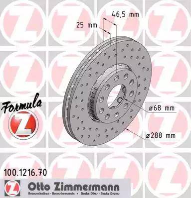 Zimmermann 100.1216.70 - Bremžu diski autodraugiem.lv