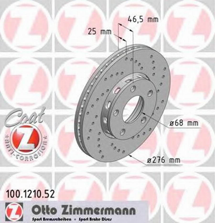 Zimmermann 100.1210.52 - Bremžu diski autodraugiem.lv