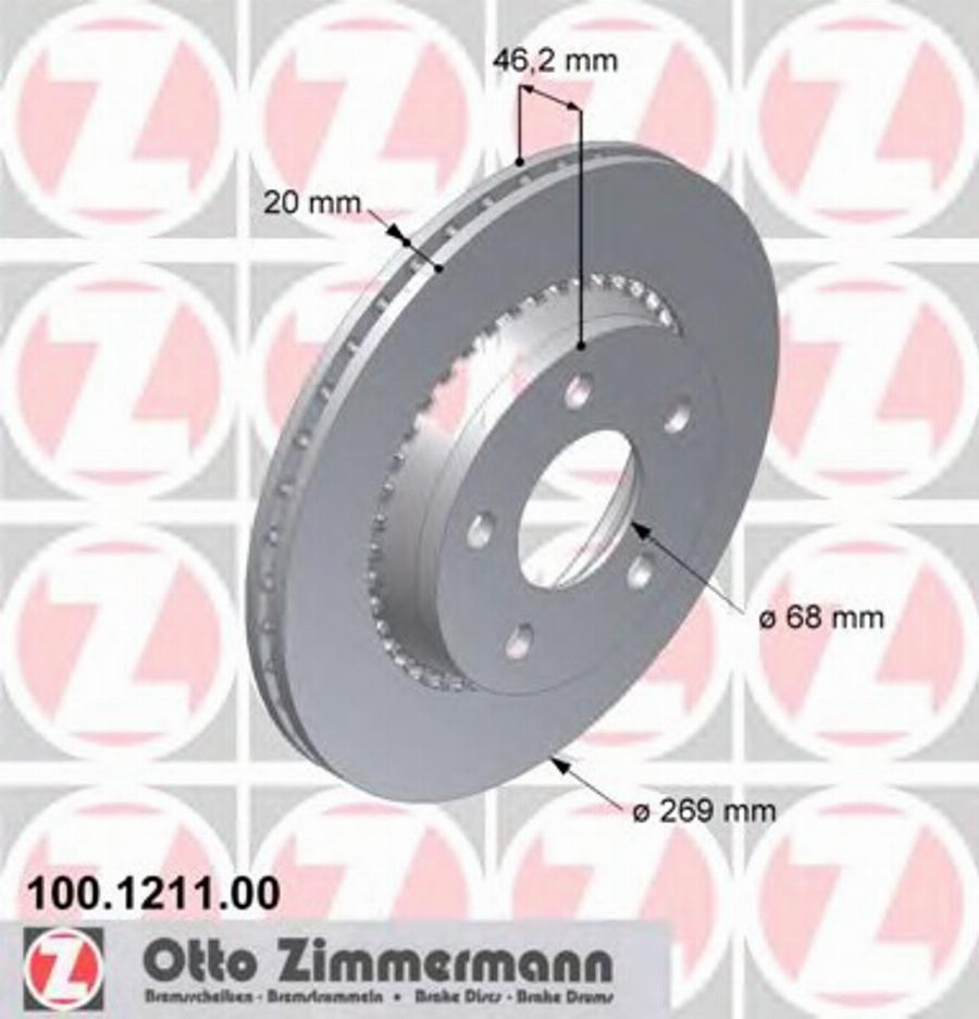 Zimmermann 100 1211 00 - Bremžu diski autodraugiem.lv