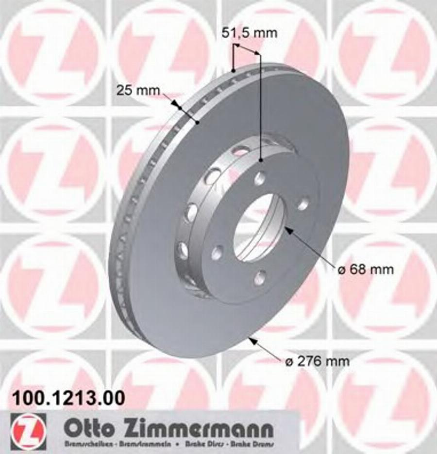 Zimmermann 100.1213.00 - Bremžu diski autodraugiem.lv