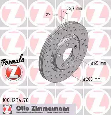 Zimmermann 100.1234.70 - Bremžu diski autodraugiem.lv