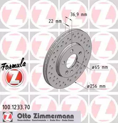 Zimmermann 100.1233.70 - Bremžu diski autodraugiem.lv