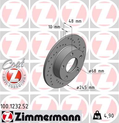 Zimmermann 100.1232.52 - Bremžu diski autodraugiem.lv