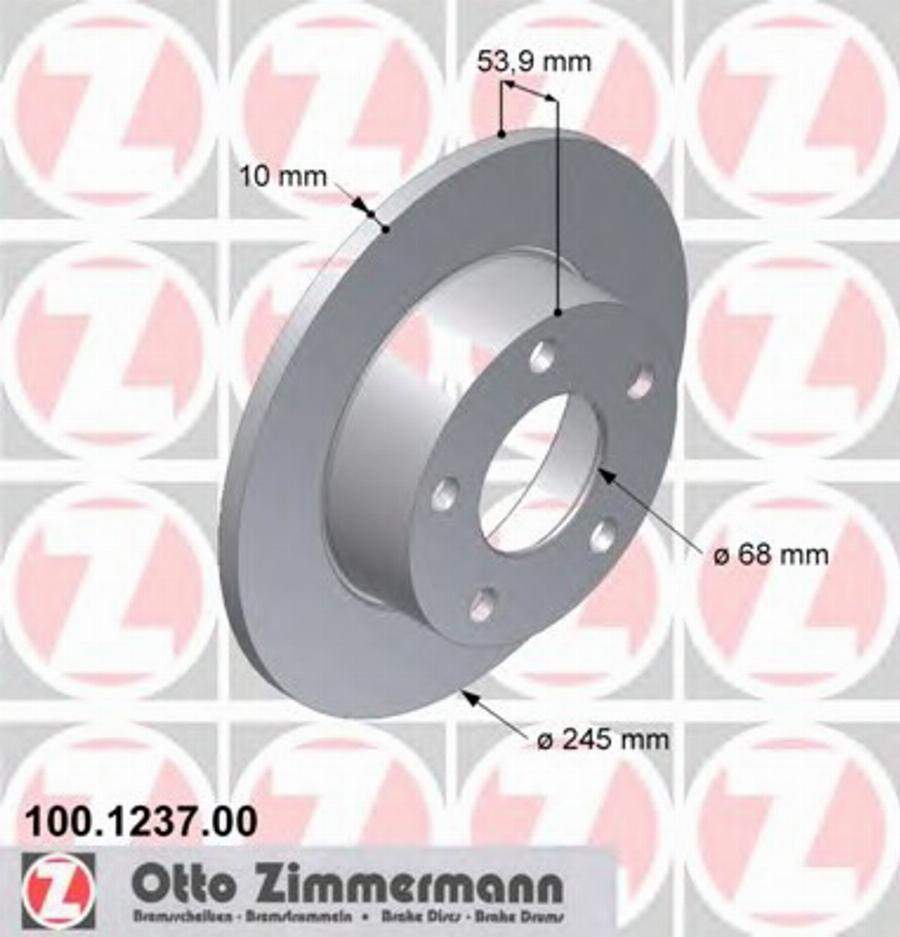 Zimmermann 100 1237 00 - Bremžu diski autodraugiem.lv