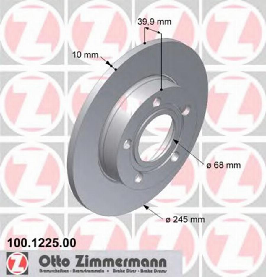 Zimmermann 100.1225.00 - Bremžu diski autodraugiem.lv