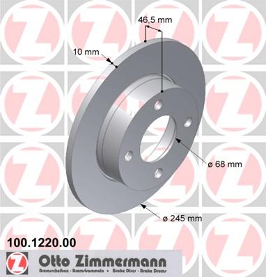 Zimmermann 100.1220.00 - Bremžu diski autodraugiem.lv