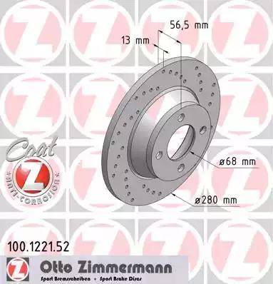 Zimmermann 100.1221.52 - Bremžu diski autodraugiem.lv