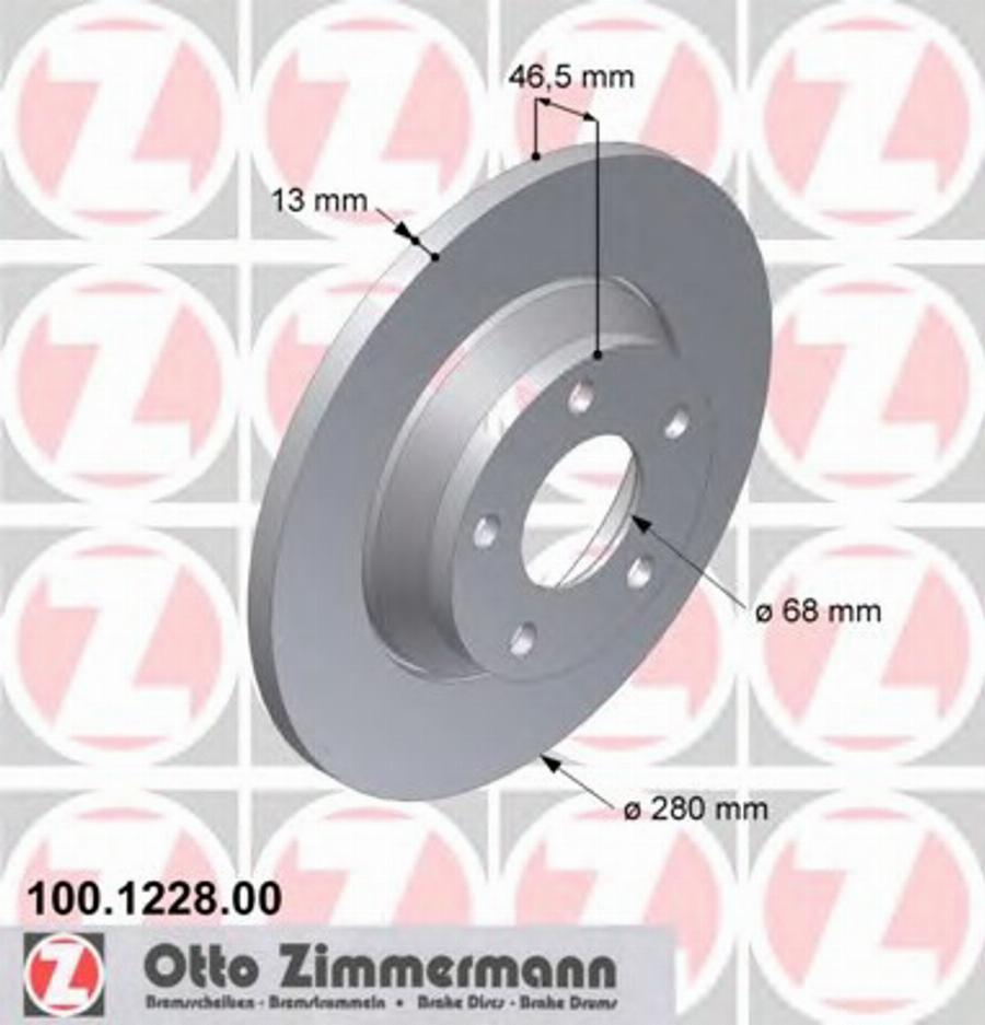 Zimmermann 100 1228 00 - Bremžu diski autodraugiem.lv