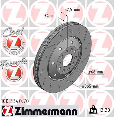 Zimmermann 100.3340.70 - Bremžu diski autodraugiem.lv