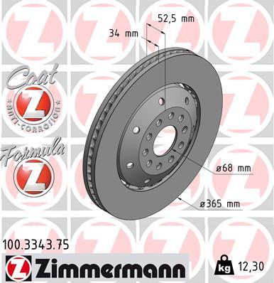 Zimmermann 100.3343.75 - Bremžu diski autodraugiem.lv