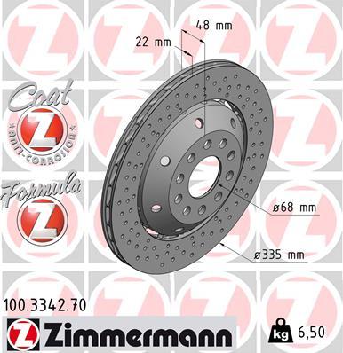 Zimmermann 100.3342.70 - Bremžu diski autodraugiem.lv