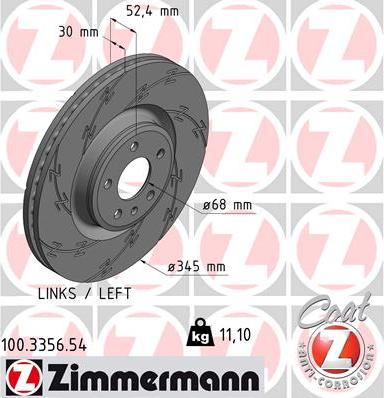 Zimmermann 100.3356.54 - Bremžu diski autodraugiem.lv