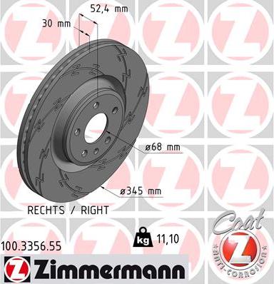 Zimmermann 100.3356.55 - Bremžu diski autodraugiem.lv